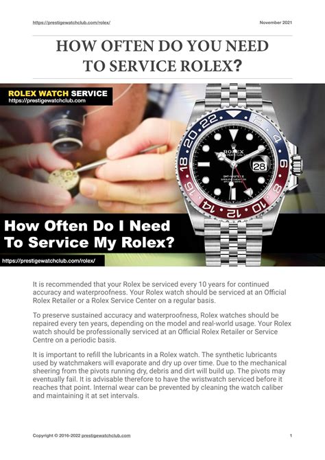 rolex service how often